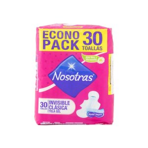 Toalla Higienica Nosotras Clasica Tela Invisible Con Alas X 30 Unidades