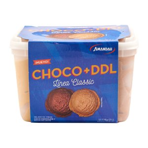 Helado Amandau Chocolate y Dulce de Leche de 1.000 gr. | Biggie Express