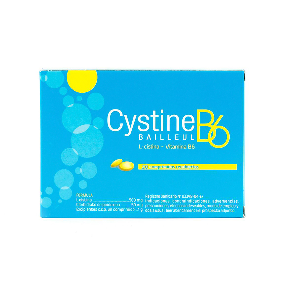 Cystine B6 L-cistina Vitamina B6 Caja De 20 Comprimidos Recubiertos