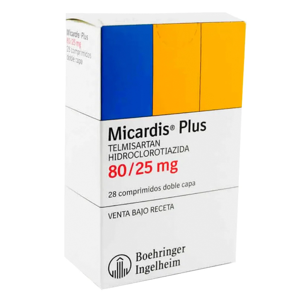 Micardis Plus Telmisartan Hidroclorotiadiza 80/25 mg Caja de 28 Comprimidos