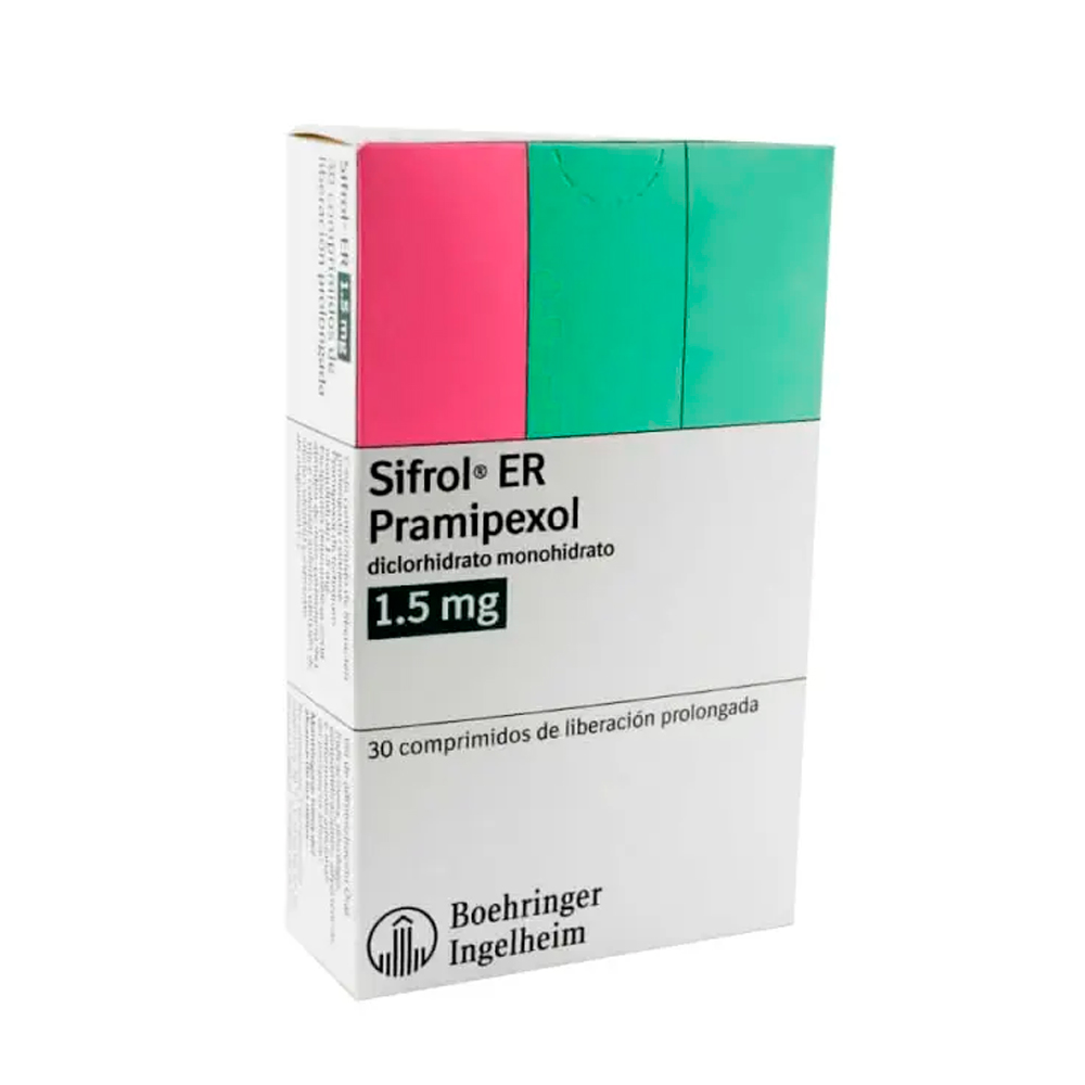 Sifrol ER Pramipexol 1.5mg Caja De 30 Comprimidos De Liberación Prolongada