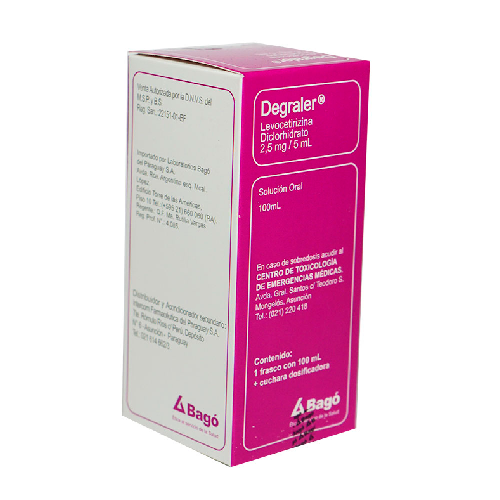 Degraler Levocetirizina 2,5Mg / 5ML Solución Oral De 100ML