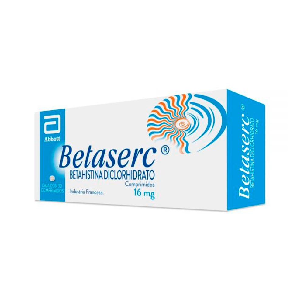 Betaserc Betahistina Diclorhidrato 16 mg Caja De 30 Comprimidos