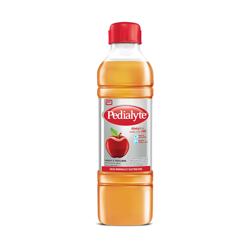 Pedialyte Sabor Manzana -Frasco De 500 ml