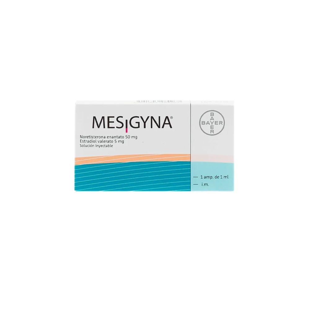Mesigyna Noretisterona Enantato 50 mg Estradiol Valerato 5 mg Caja de 1 ampolla de 1 ml