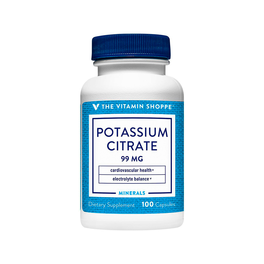Potassioum Citrate 99 MG. Vitamin Shoppe Frasco De 100 Cápsulas