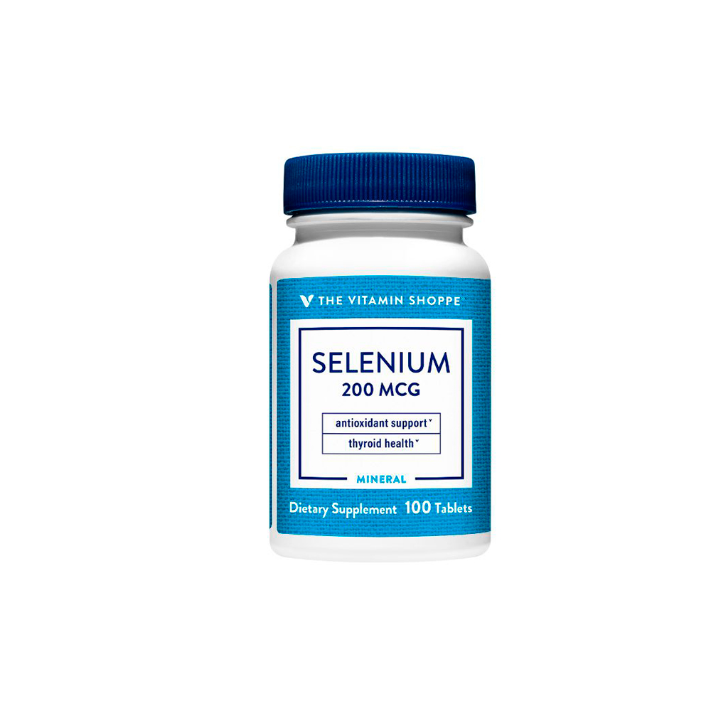 The Vitamin Shoppe Selenium 200 mcg Mineral Frasco De 100 Tabletas De Suplemento Dietético