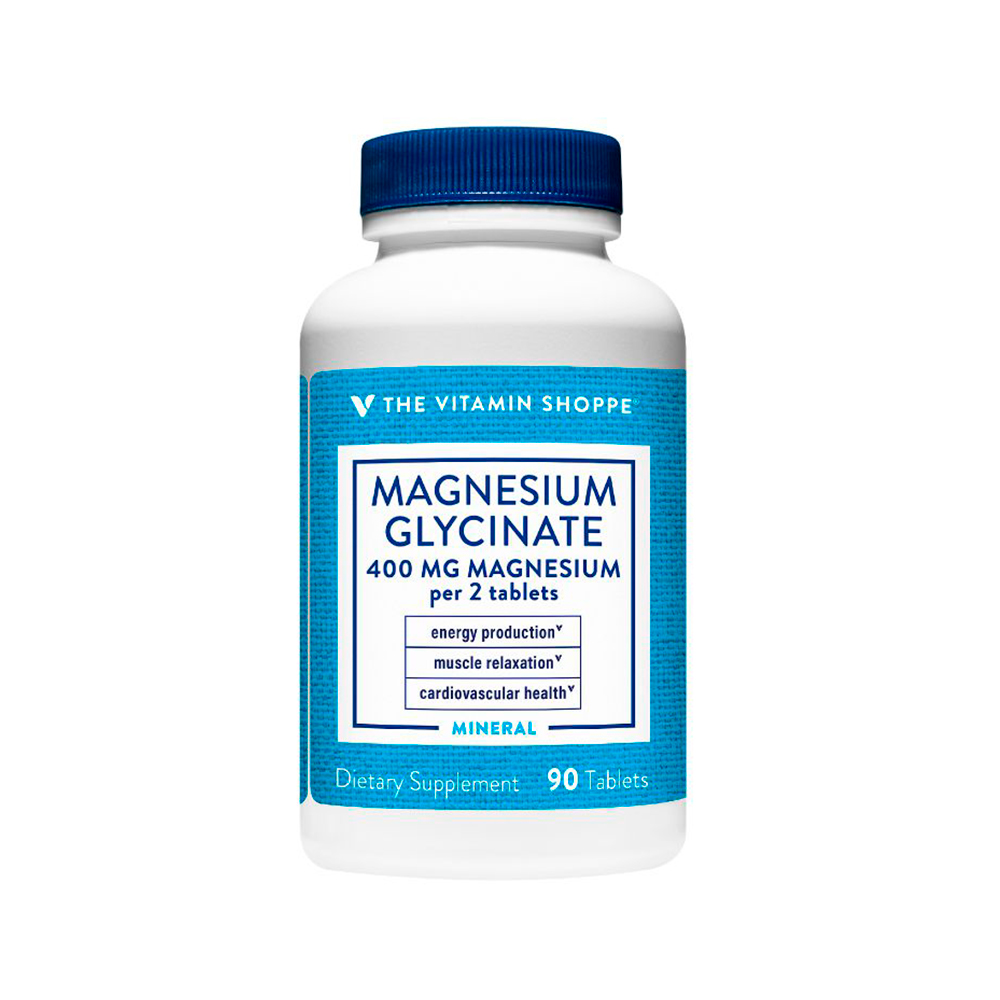 The Vitamin Shoppe Magnesium Glycinate 400 mg Frasco de 90 tabletas(disc.)