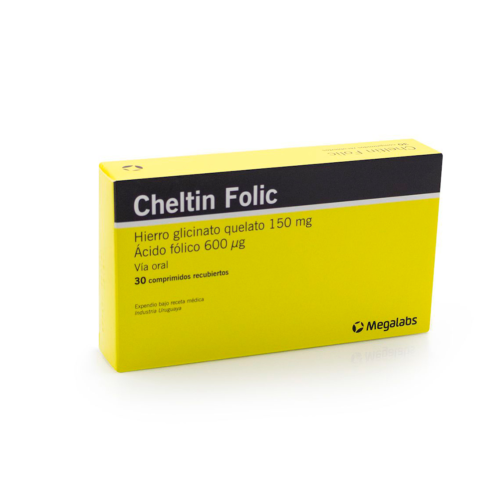 Cheltin Folic Hierro Glicinato Quelato 150 mg Caja De 30 Comprimidos Recubiertos