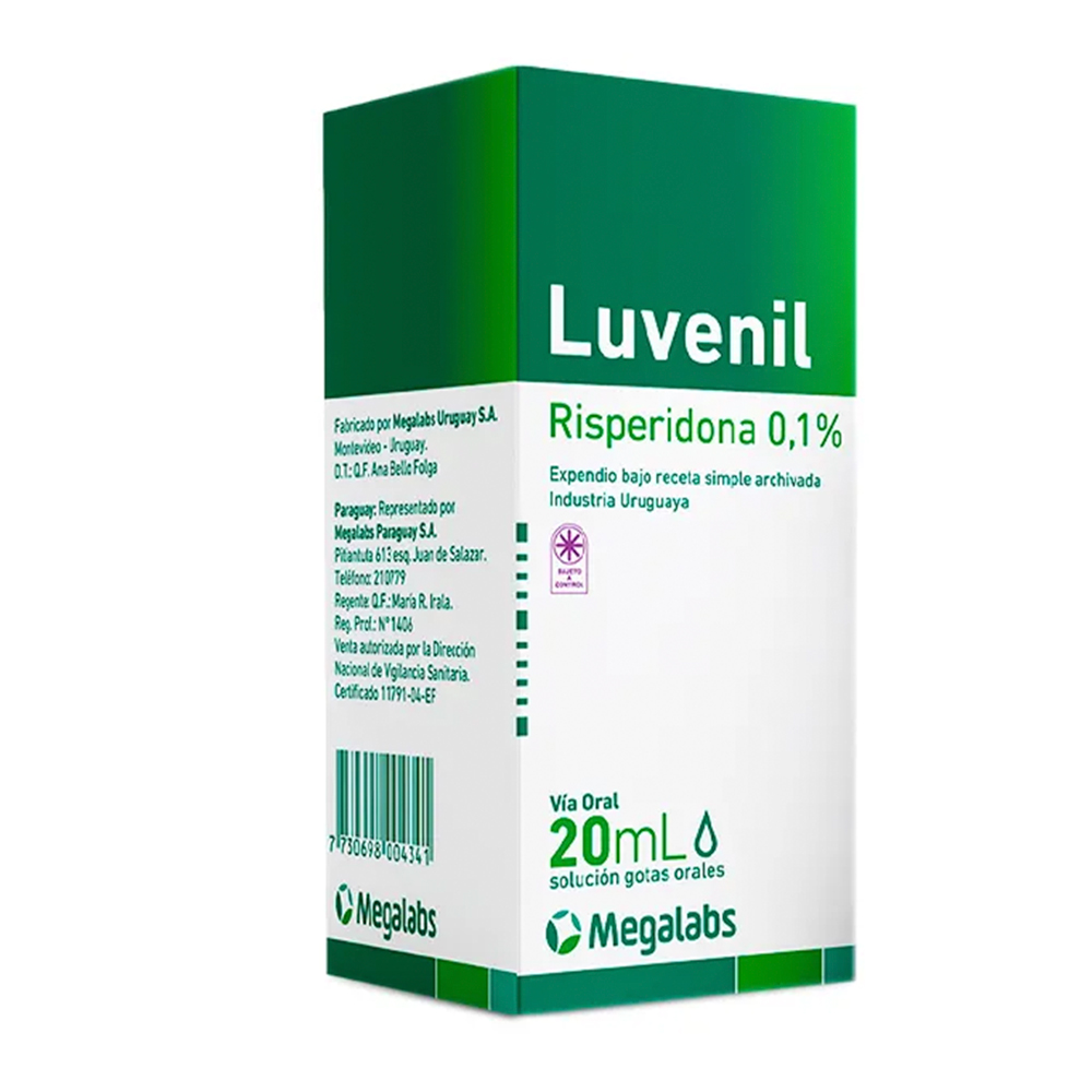 Luvenil Risperidona 0, 1 % Solución Gotas Orales 20 mL