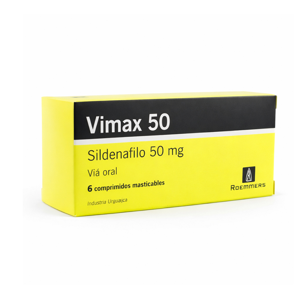 Vimax 50 Sildenafilo 50mg Caja de 6 comprimidos masticables