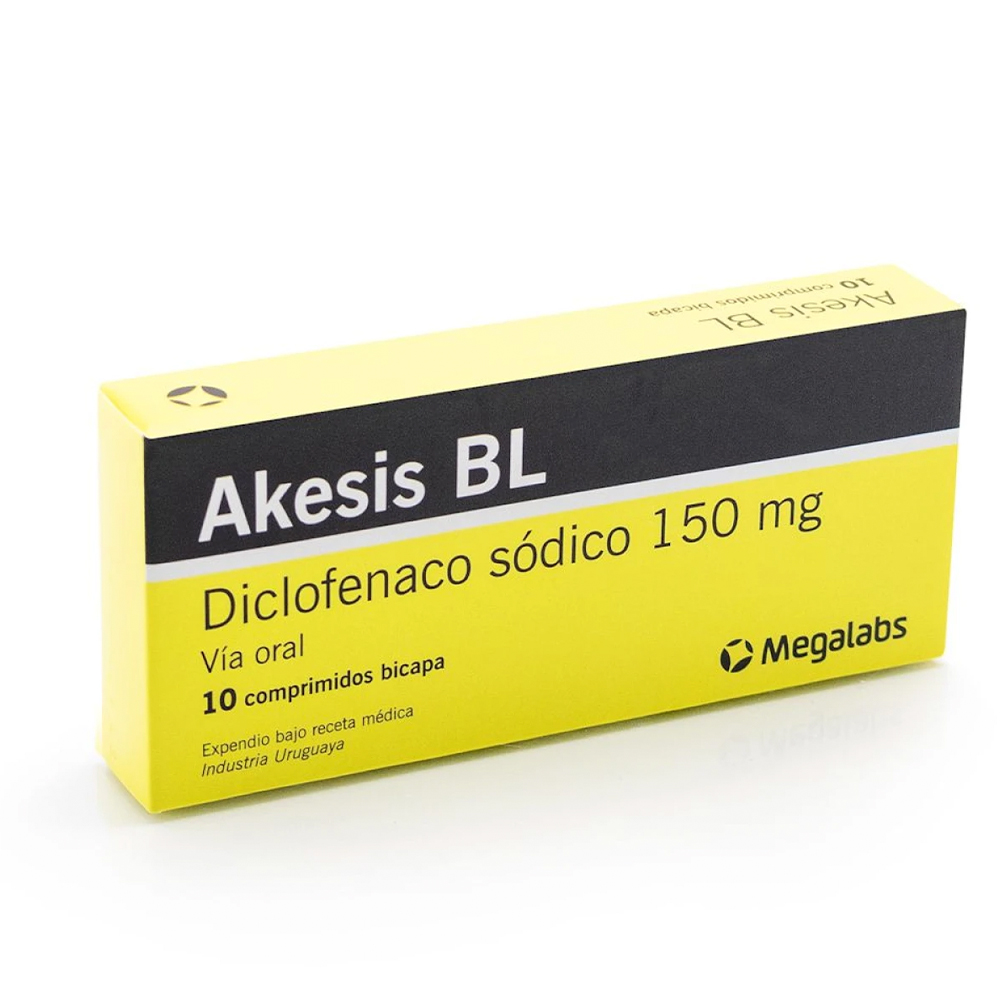 Akesis BL Diclofenaco Sodico 150 mg Caja de 10 Comprimidos