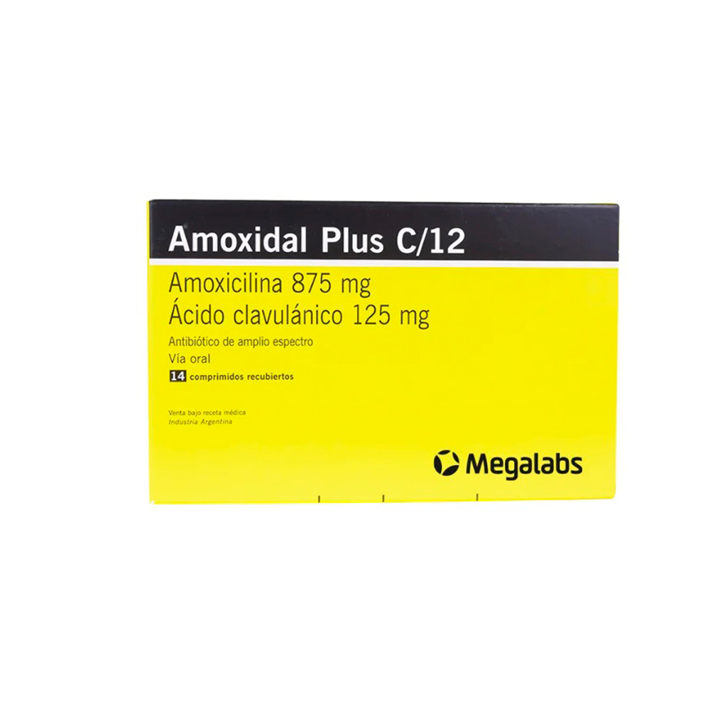 Amoxidal Plus c/12 amoxicilina 875mg Caja de 14 comprimidos