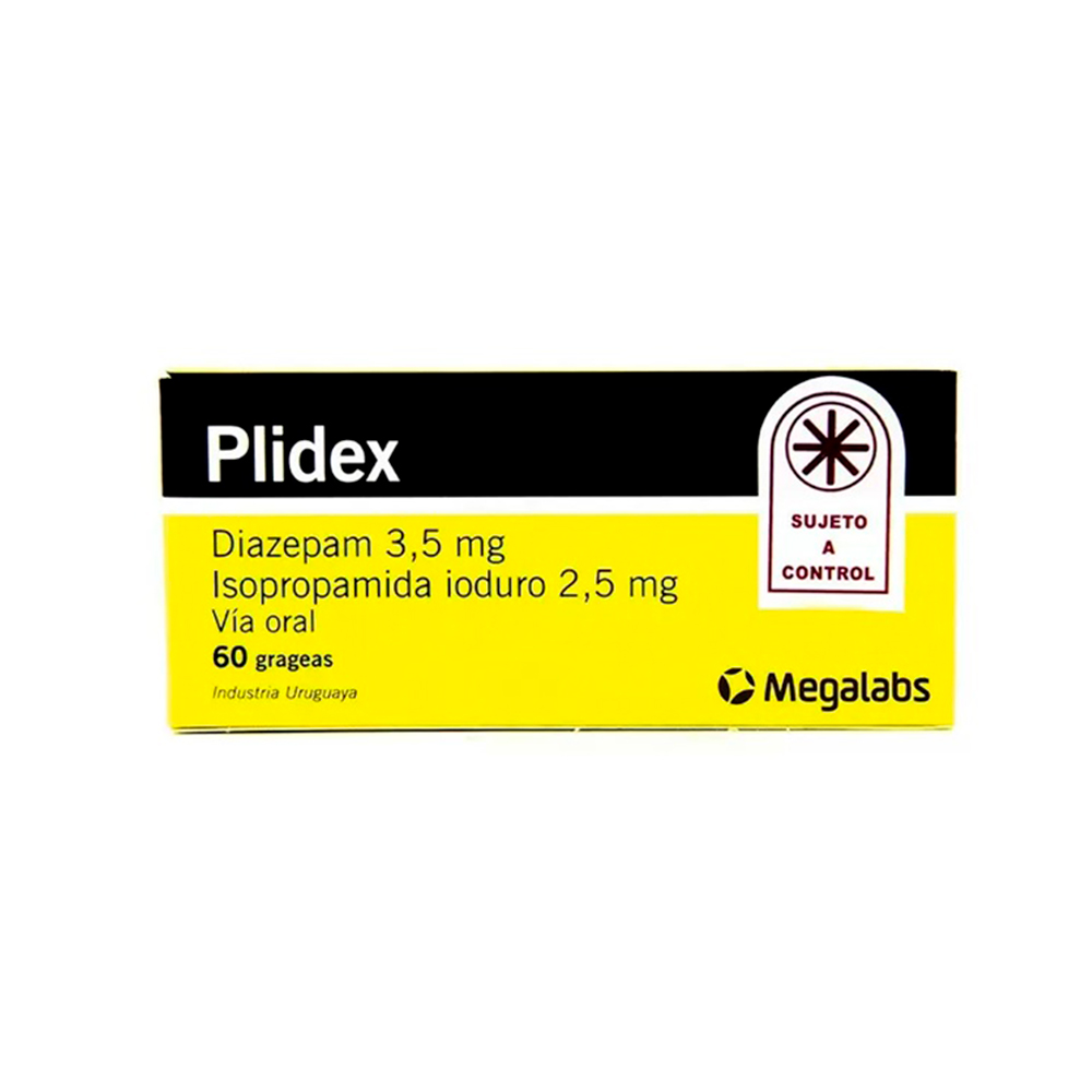 Plidex Diazepam 3,5 mg Caja x60 Grageas
