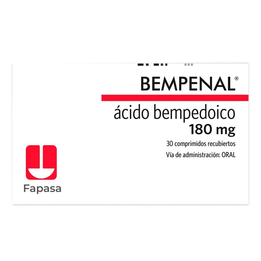 Bempenal Acido Bempedoico 180 mg Caja de 30 Comprimidos Recubiertos