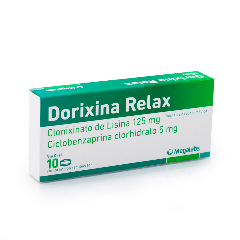 Dorixina Relax Clonixinato de Lisina 125 mg Caja de 10 Comprimidos Recubiertos