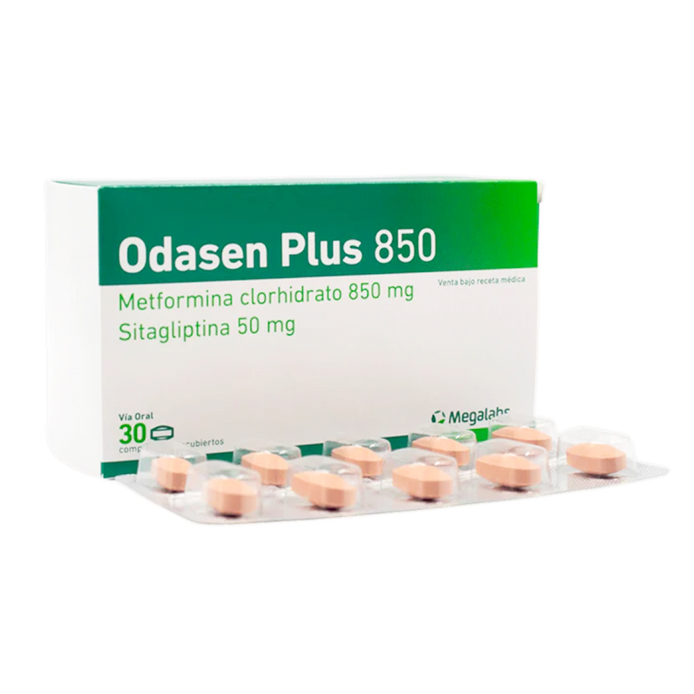 Odasen Plus Metformina Clorhidrato 850 mg Caja de 30 Comprimidos Recubiertos
