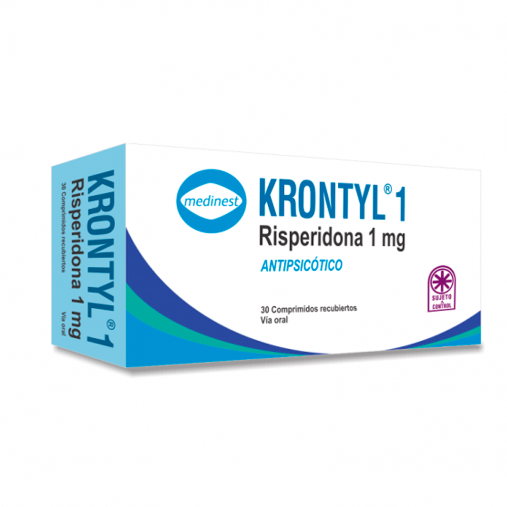 Krontyl Risperidona 1 mg Caja x30 Comprimidos Recubiertos