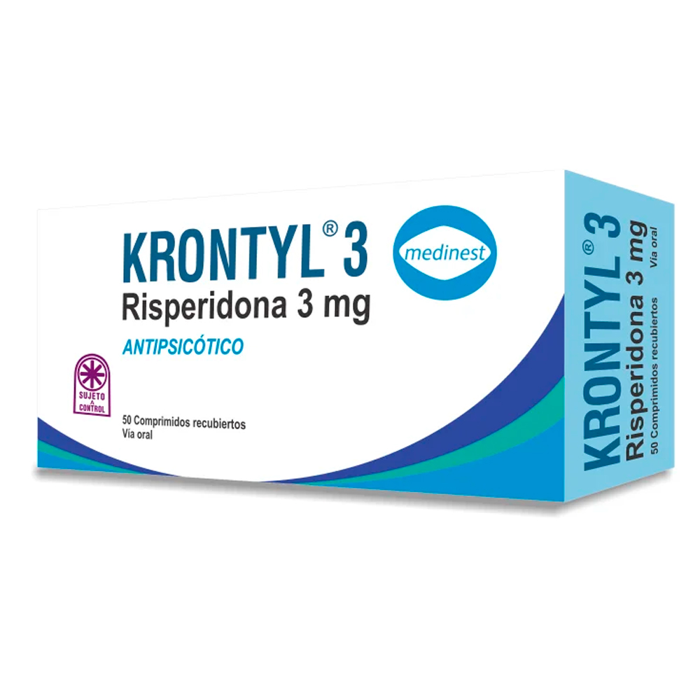 Krontyl Risperidona 3 mg Caja x50 Comprimidos Recubiertos