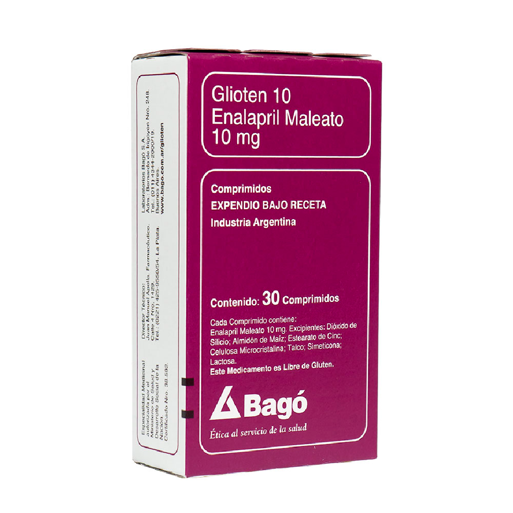 Glioten 10 Enalapril De 2 Blister x 30 comprimidos