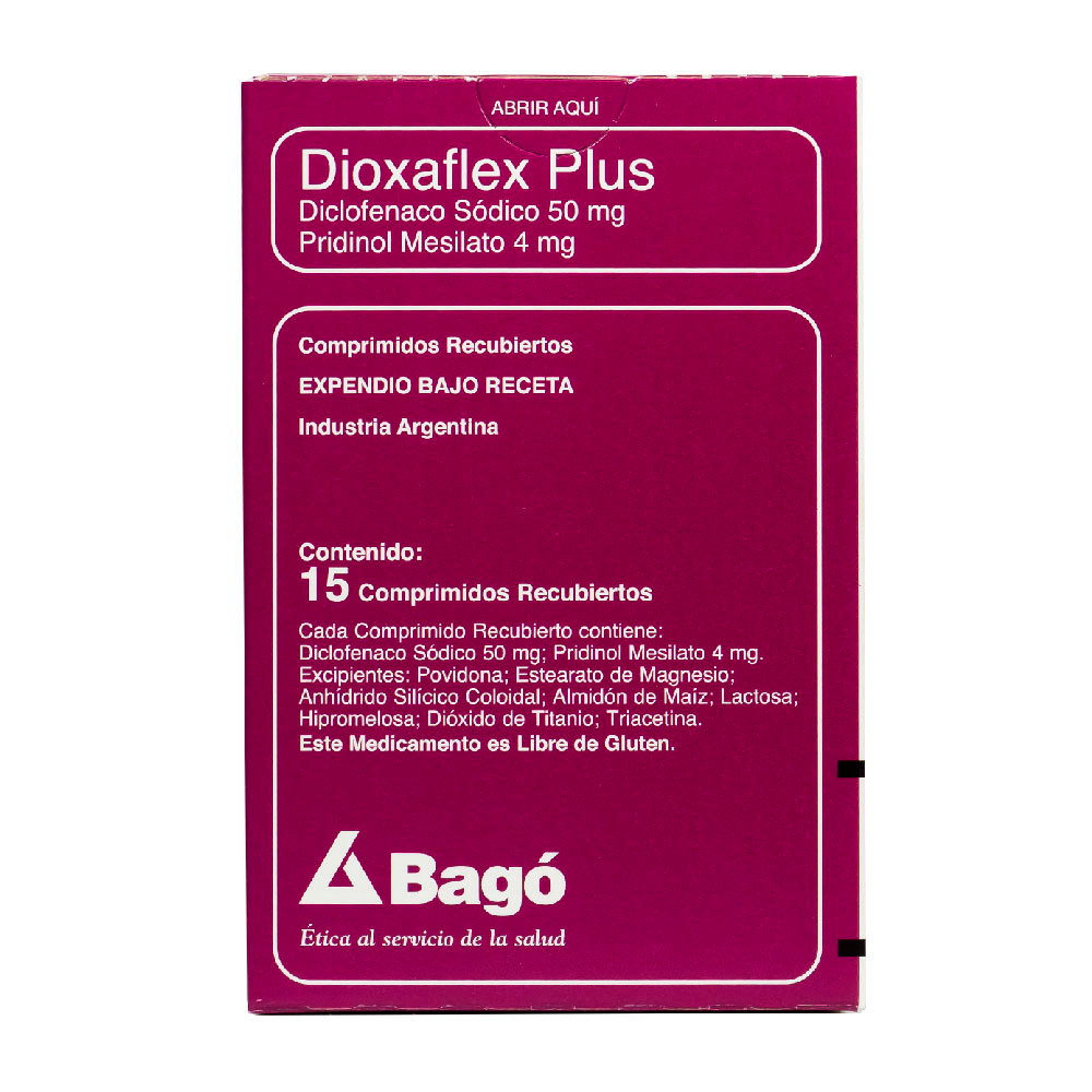 Dioxaflex Plus Diclofenac / Pridinol Caja Con 15 Comprimidos Recubiertos
