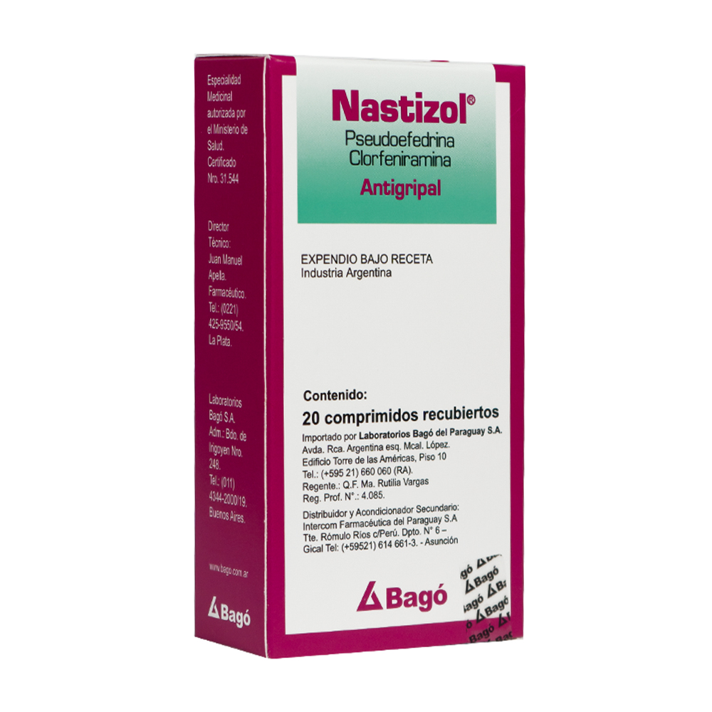 Nastizol T Antigripal Caja de 20 Comprimidos