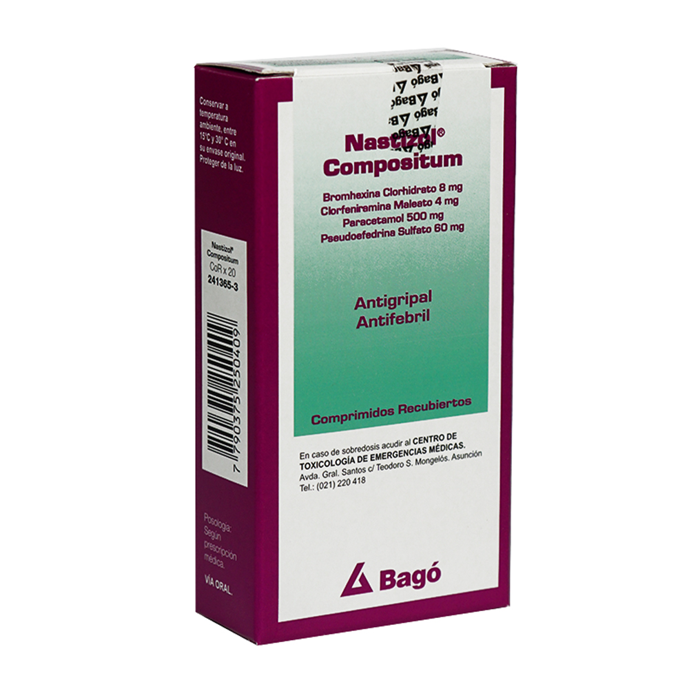 Nastizol Compuesto 2 mg Caja de 20 Comprimidos