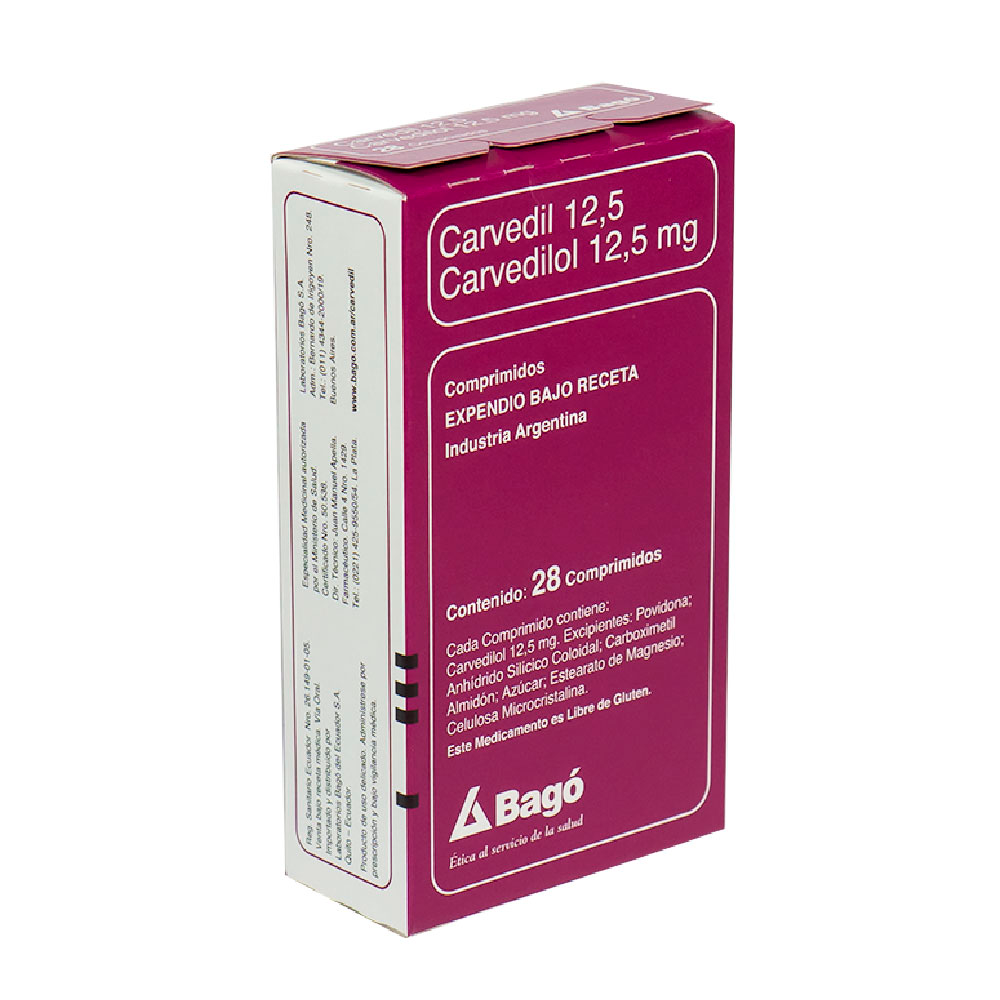 Carvedil 12,5 Carvedilol 12,5 Mg Caja De 28 Comprimidos