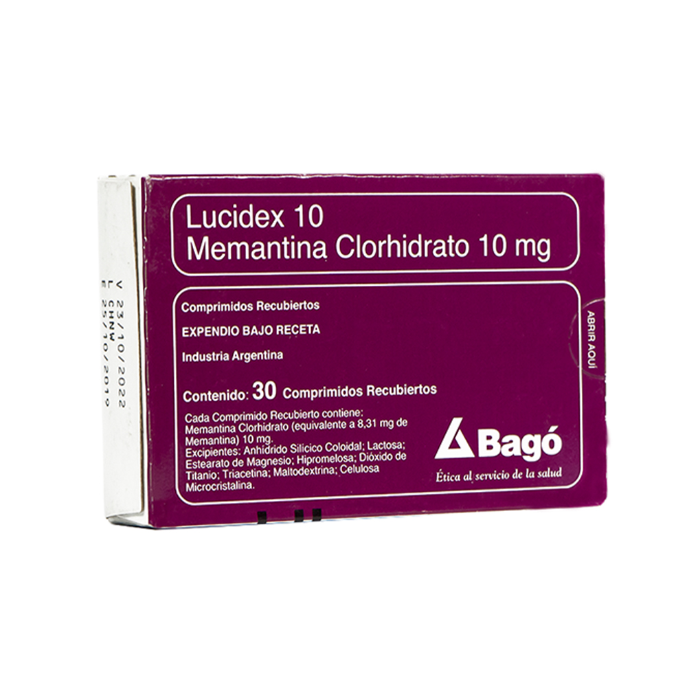 Lucidex 10 Memantina Clorhidrato 10 MG Caja De Comprimidos Recubiertos.