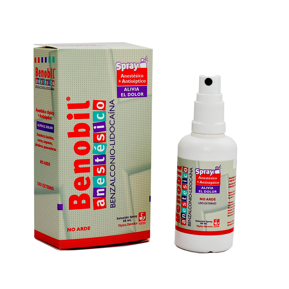 Benobil Anéstesico Benzalconio Spray Frasco de 60 ml