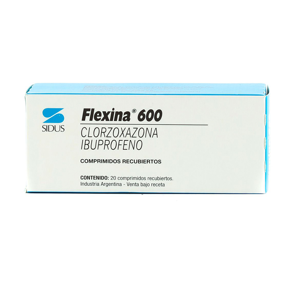 Flexina 600 Clorzoxazona Ibuprofeno Caja de 20 comprimidos recubiertos