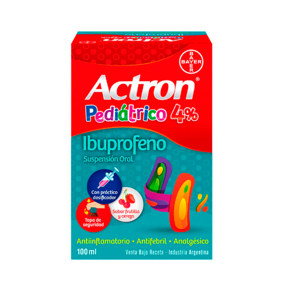 Actron Pediatrico 4% Ibuprofeno Suspension Frasco de 100 ml.