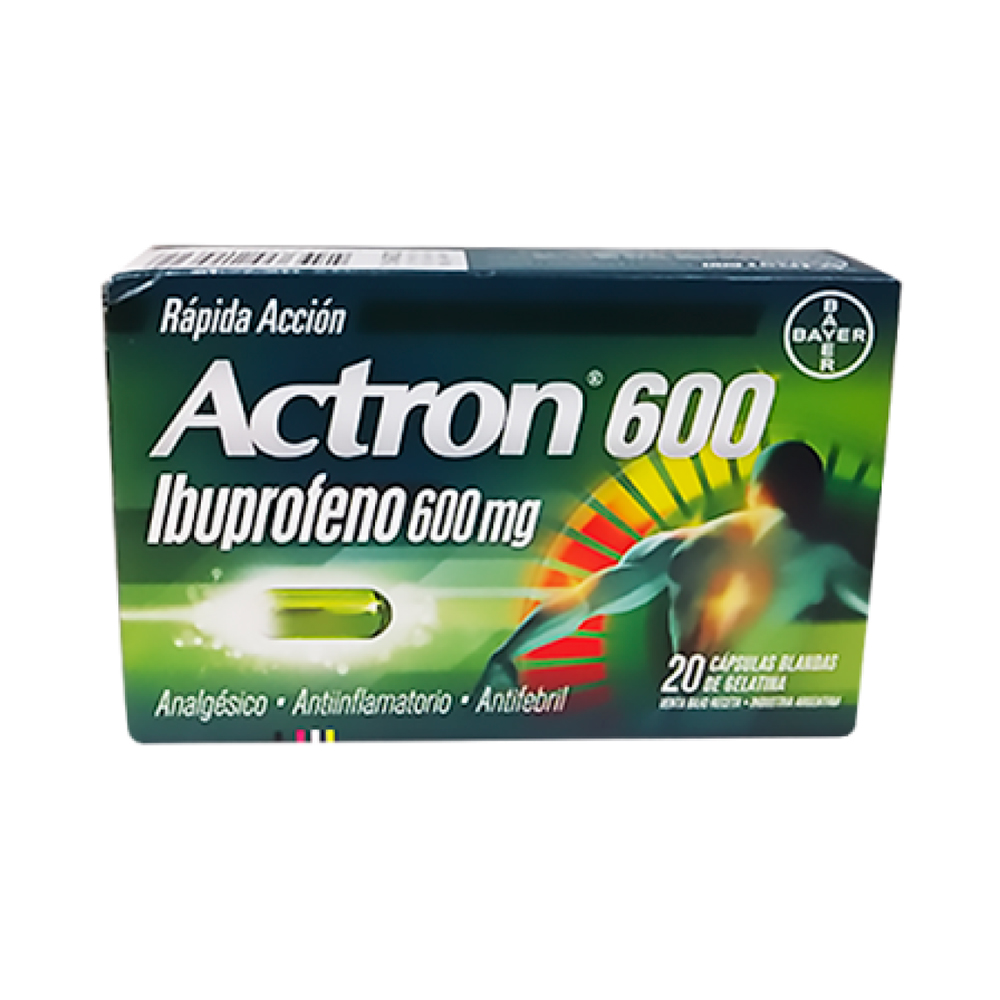 Actron Ibuprofeno 600 Mg de Rápida Acción Caja De 20 Cápsulas Blandas