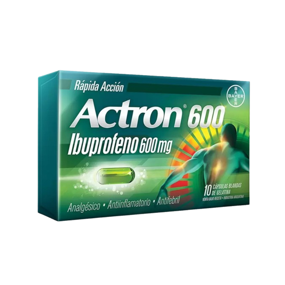 Actron Ibuprofeno 600 Mg De Rápida Acción Caja De 10 Cápsulas Blandas