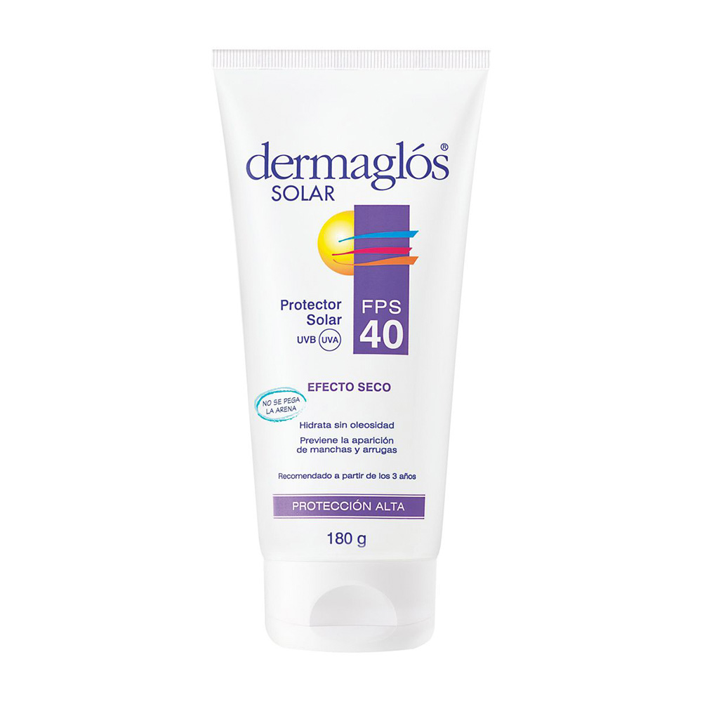 Protector Solar FPS40 Efecto Seco Dermaglos De 180 gr