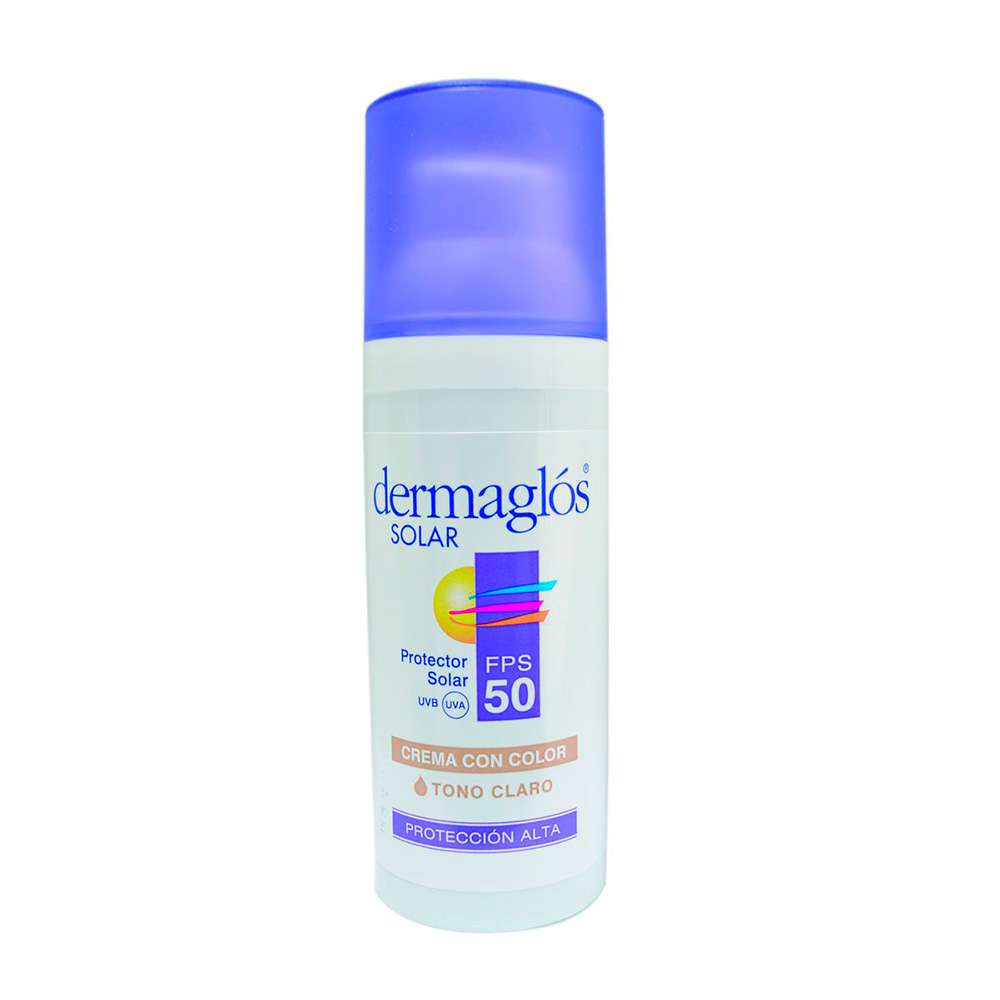 Protector Solar FPS 50 Facial con Color Dermaglos De 50 gr