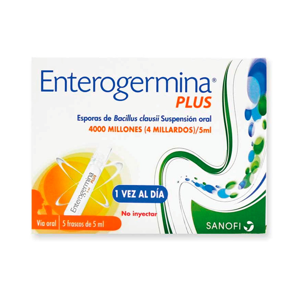 Enterogermina Plus Esporas de Bacillus Claussi Suspensión Oral 5 Frascos de 5ml