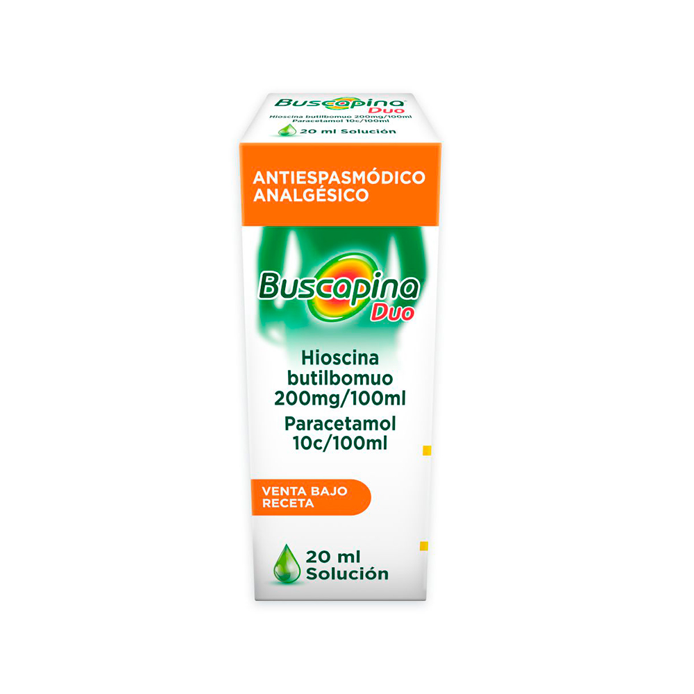 Buscapina Duo Hioscina Butilbromuo 200 mg 100 ml Paracetamol 10 c 100 ml Frasco solución de 20 ml
