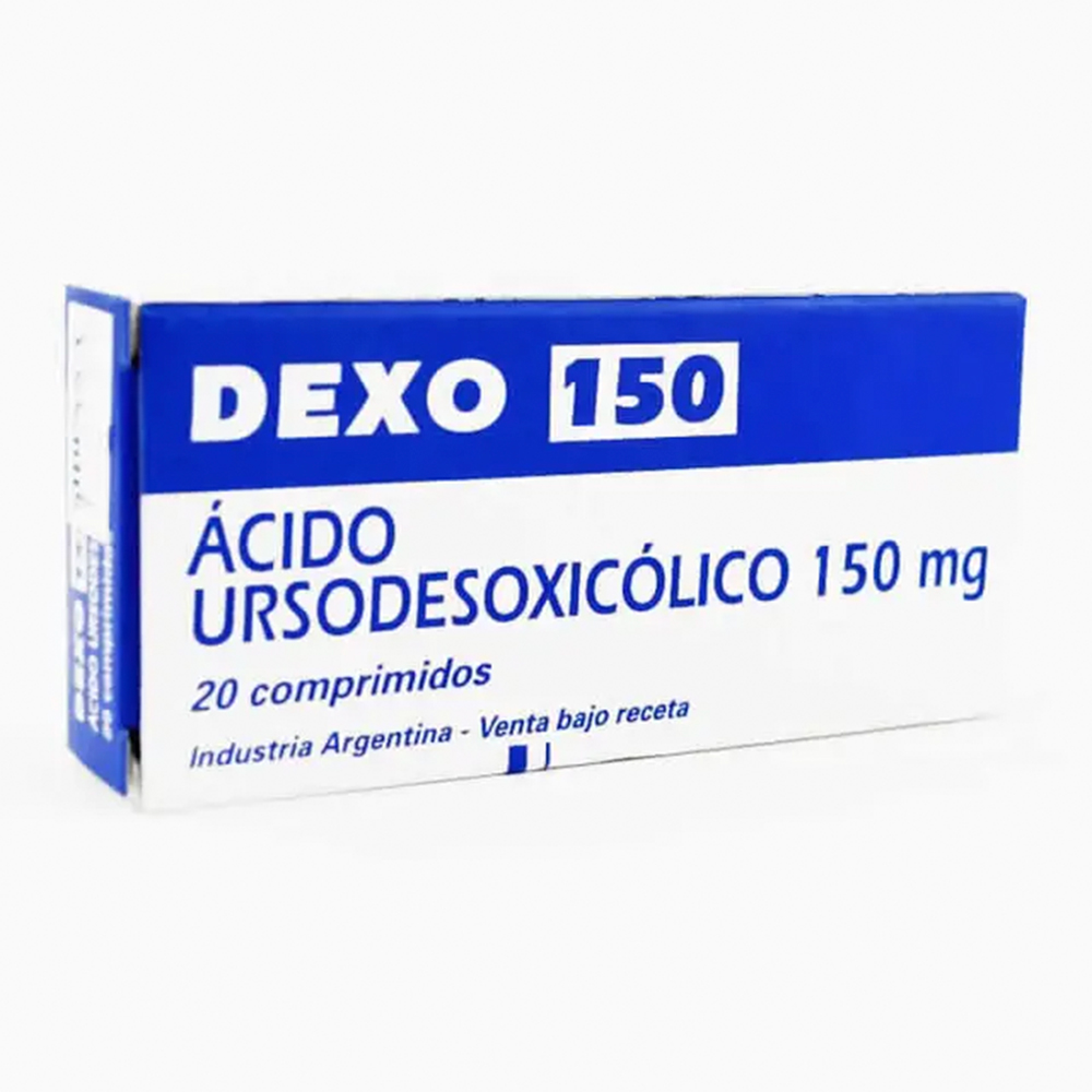 Dexo 150 Ácido Ursodesoxicólico 150 mg Caja de 20 comprimidos