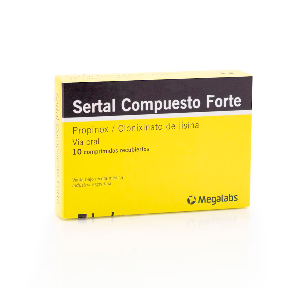 Sertal Compuesto Forte Propinox Caja de 10 Comprimidos Recubiertos