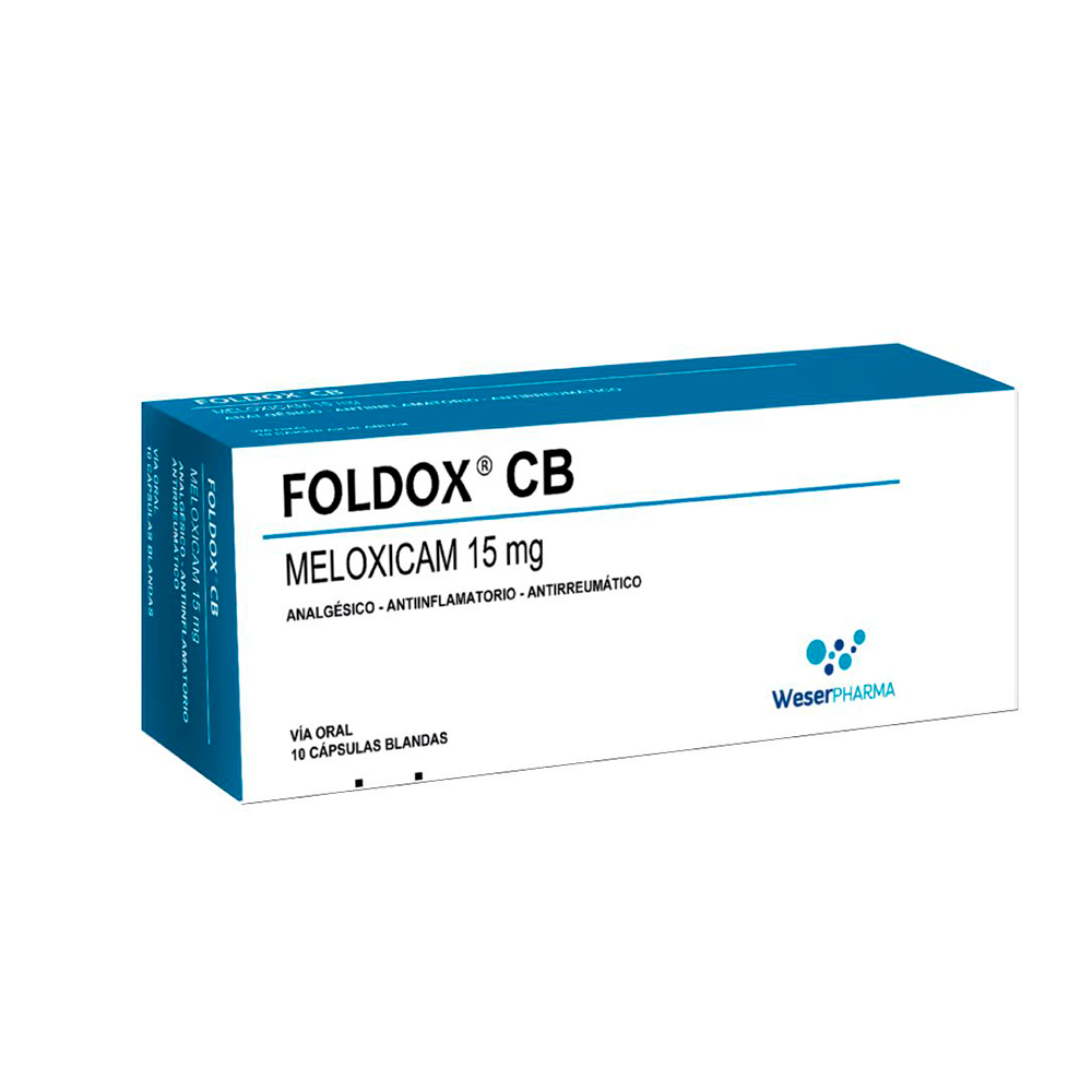 Foldox CB Meloxicam 15 mg Caja de 10 cápsulas blandas