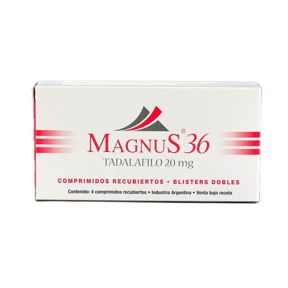 Magnus 36 Tadalafilo 20 mg Caja con 4 comprimidos recubiertos
