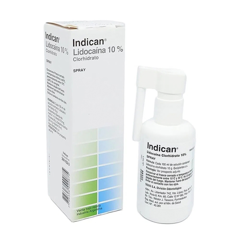 Indican Lidocaína 10% Spray Contiene 60 mL