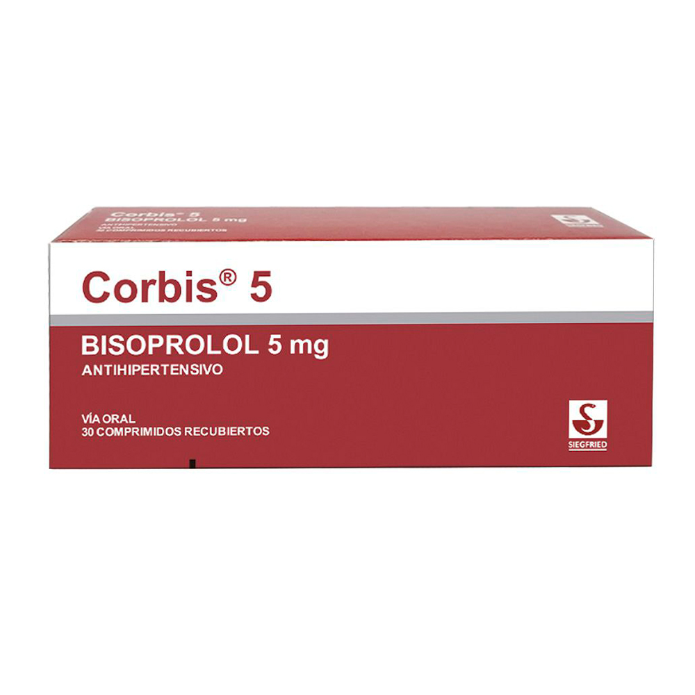 Corbis 5 Bisoprolol 5mg Caja de 30 Comprimidos Recubiertos