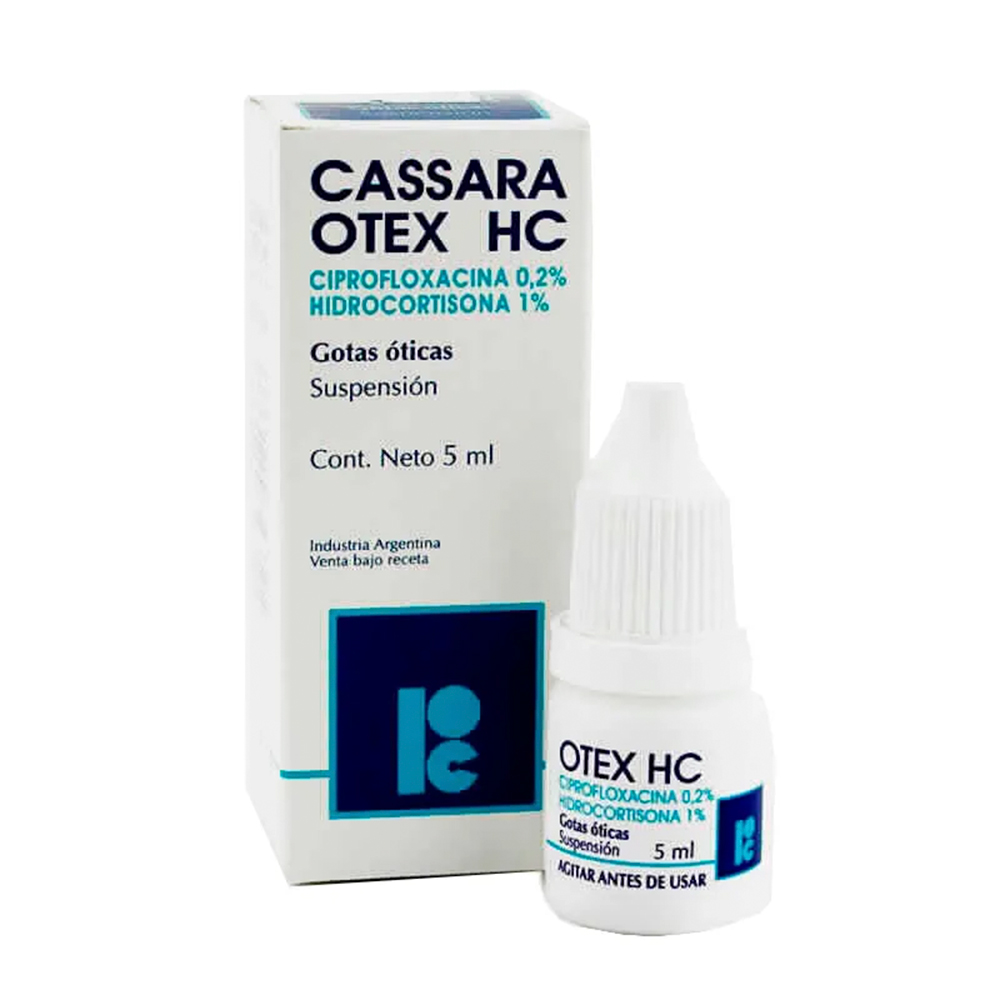 Otex HC Ciprofloxacina Hidrocortisona Contiene 5ml Gotas óticas.