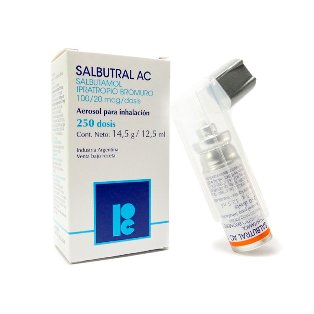 Salbutral AC Salbutamol Ipratropio Bromuro Aerosol de 250 dosis
