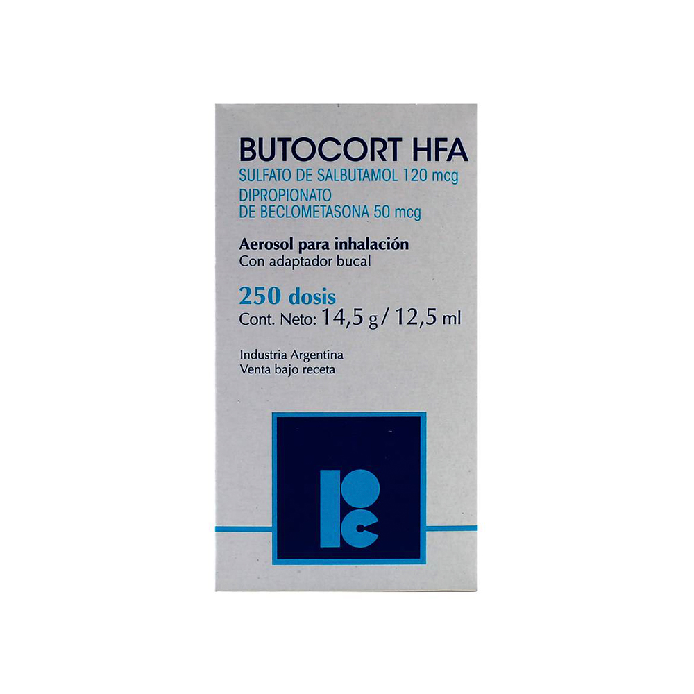 Butocort HFA Sulfato de Salbutamol 120 mcg De 250 Dosis.