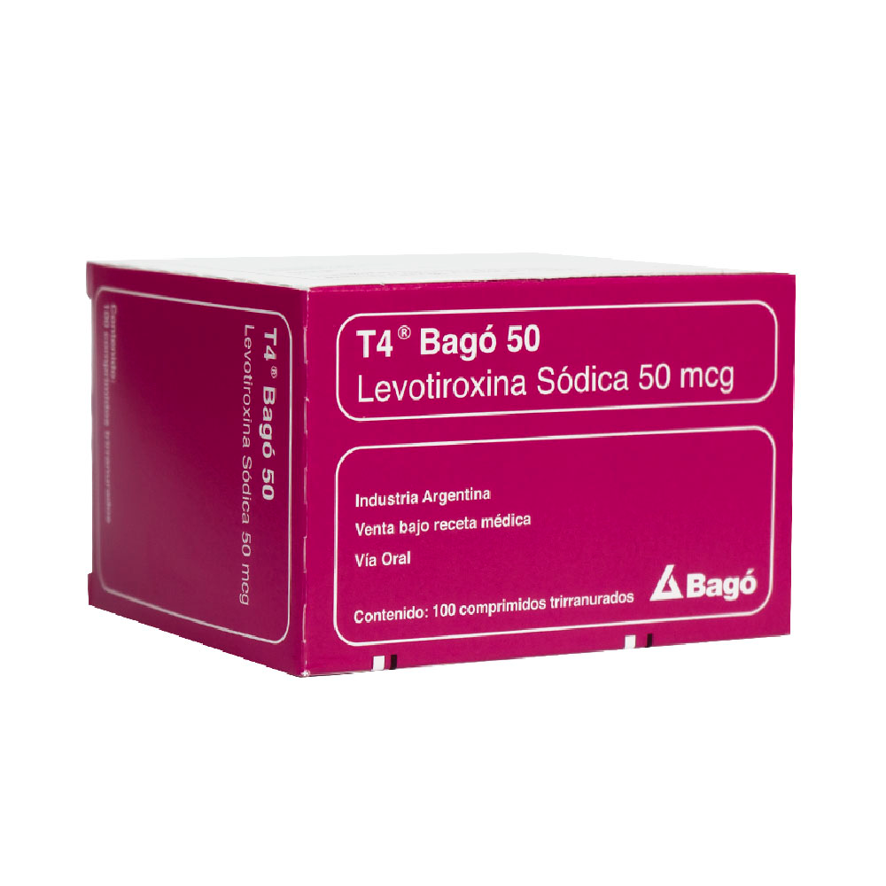 T4 Bagó 50 mg Caja de 100 comprimidos Trirranurados