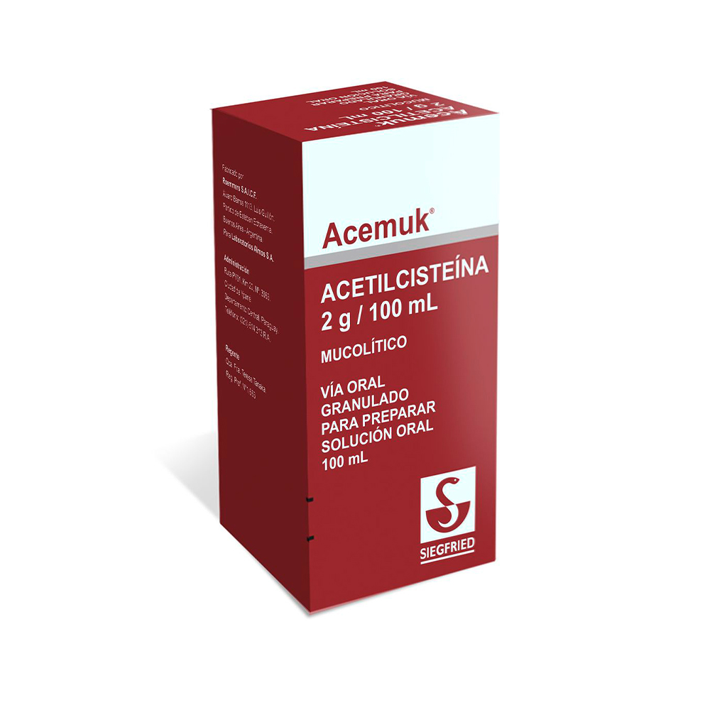 Acemuk Acetilcisteina 2 g/100 ml Frasco de 100 ml
