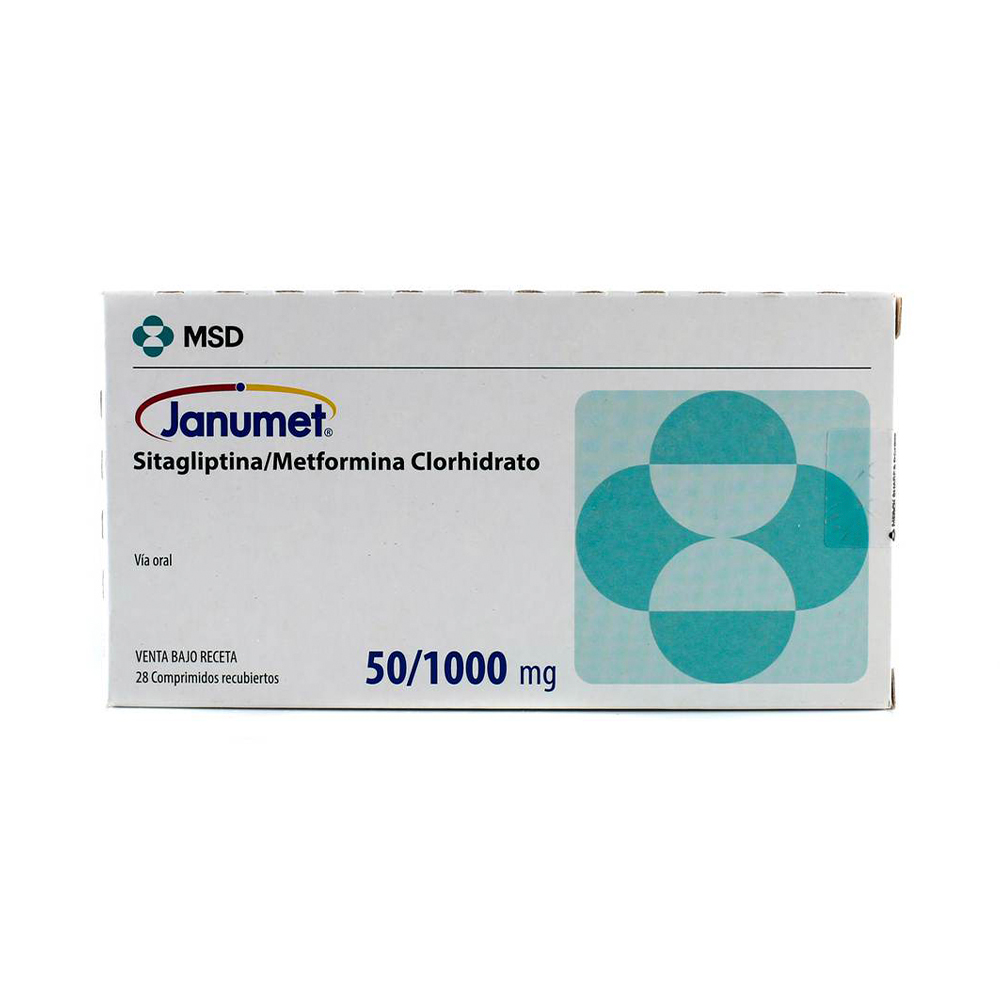 Janumet Sitagliptina 50/1000 mg Caja de 28 Comprimidos